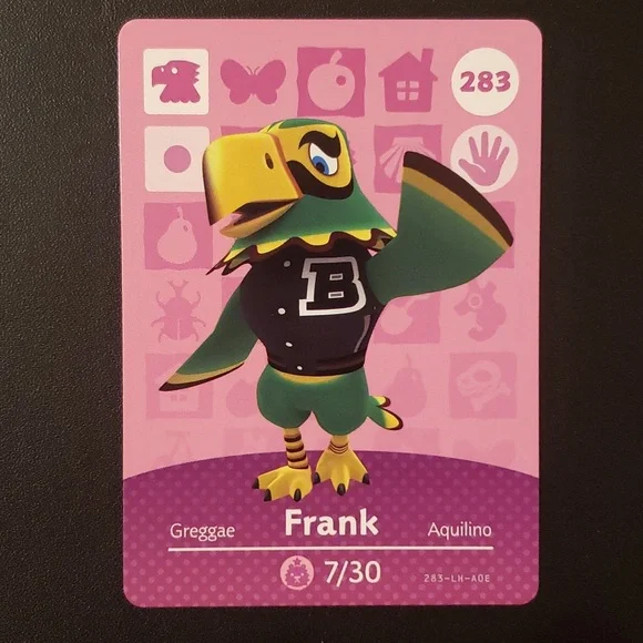 Carte Amiibo Animal Crossing - Greggae (Frank) - Série 3 - EUR - Near Mint